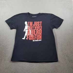 One Punch‎ Man Shirt Mens Extra Large Black Adult Swim Nerd Retro Graphic Tee